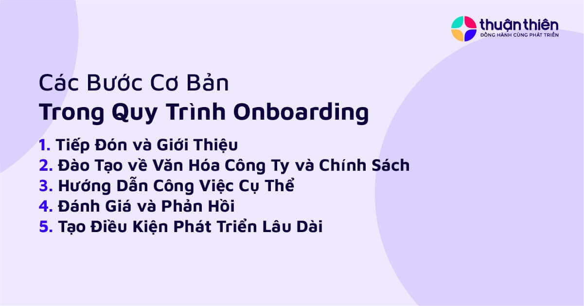 Các bước cơ bản mà hầu hết các doanh nghiệp đều thực hiện để đảm bảo rằng nhân viên mới được hướng dẫn và hỗ trợ một cách toàn diện