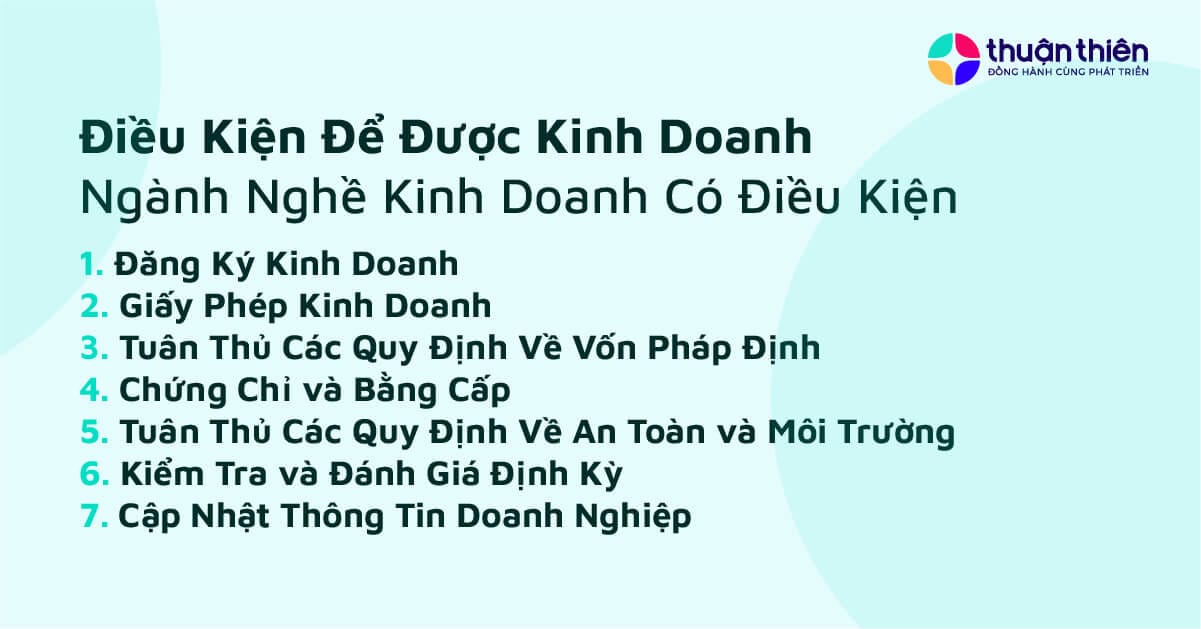 Để hợp thức hóa việc kinh doanh các ngành nghề có điều kiện, doanh nghiệp cần tuân thủ một loạt các yêu cầu và điều kiện pháp lý.