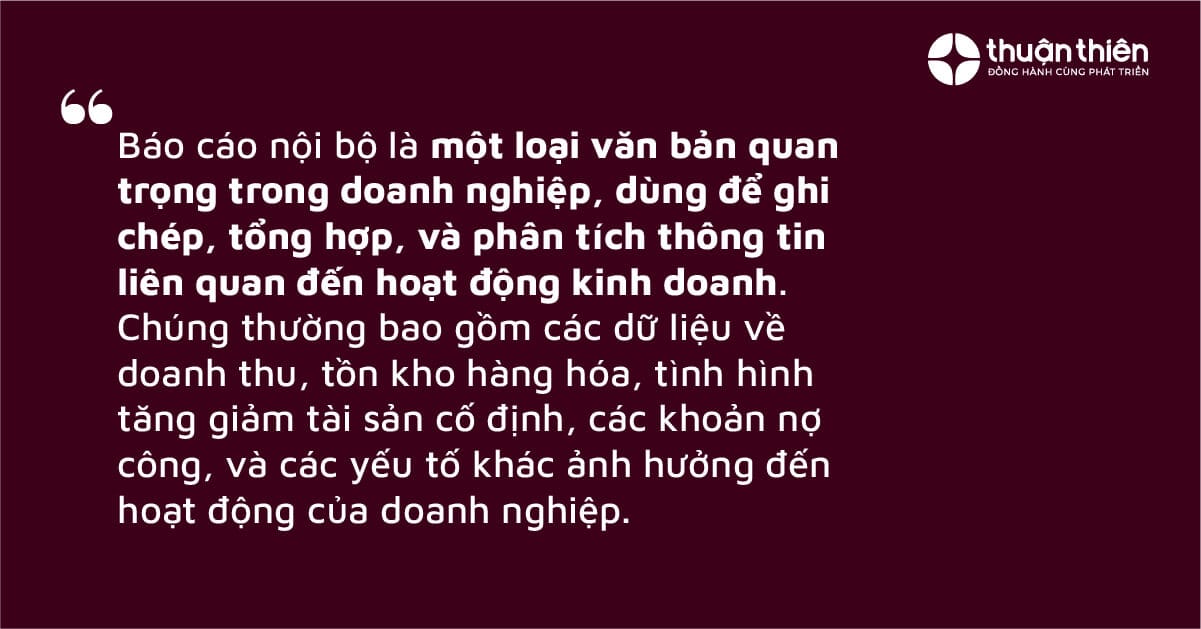 Định Nghĩa Báo Cáo Nội Bộ