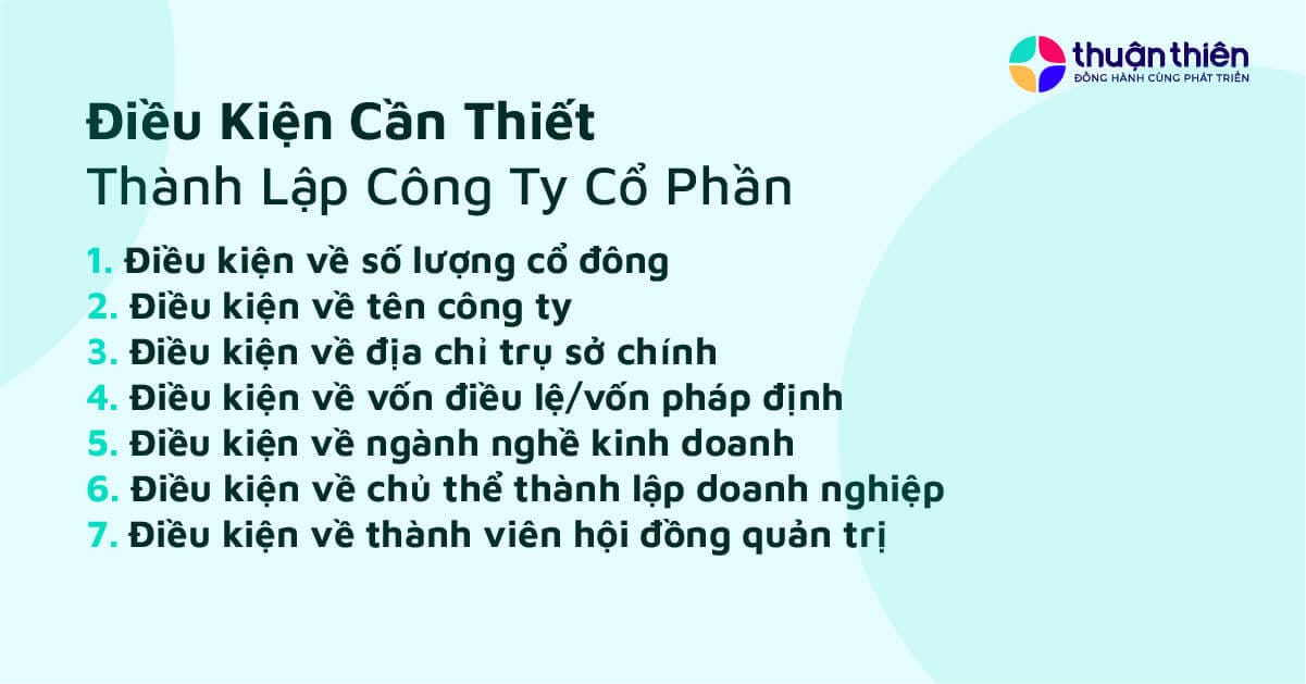 Đảm bảo các điều kiện để thành lập công ty cổ phần sẽ giúp bạn tuân thủ quy định và pháp lý