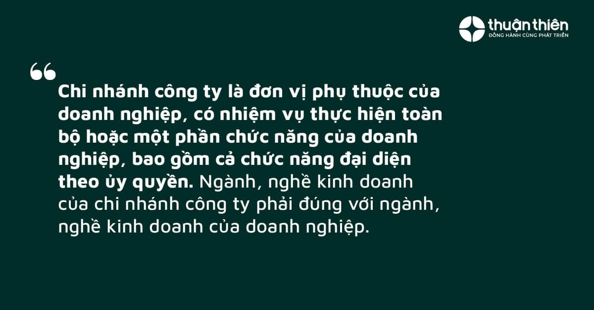 Chi nhánh hoạt động dưới sự chỉ đạo và giám sát của công ty mẹ, thực hiện các hoạt động kinh doanh theo định hướng chung của công ty mẹ.