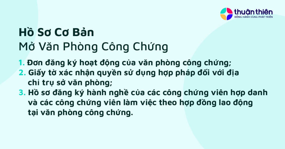 Hồ sơ để xin giấy phép hoạt động cho văn phòng công chứng
