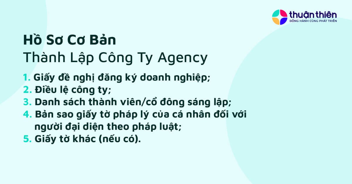 Hồ sơ thành lập công ty Agency