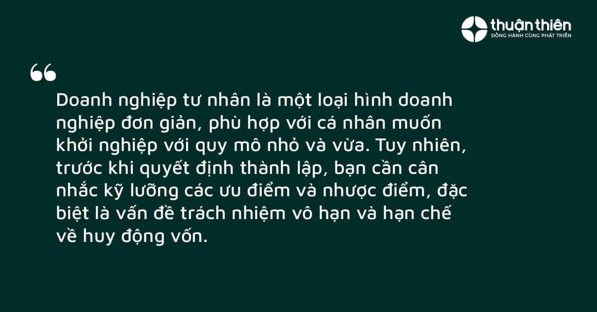 Doanh nghiệp tư nhân là một trong những loại hình doanh nghiệp phổ biến tại Việt Nam, đặc biệt phù hợp với các cá nhân có ý định khởi nghiệp với quy mô nhỏ và vừa.