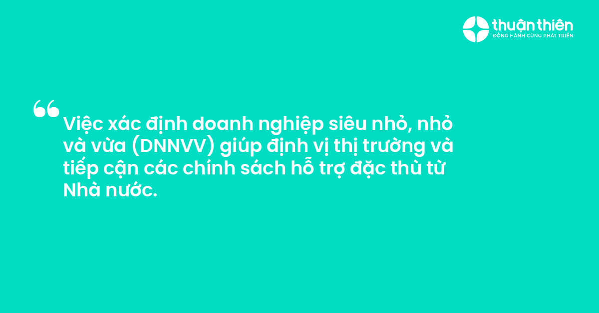 Việc xác định doanh nghiệp siêu nhỏ, nhỏ và vừa (DNNVV) giúp định vị thị trường và tiếp cận các chính sách hỗ trợ đặc thù từ Nhà nước.