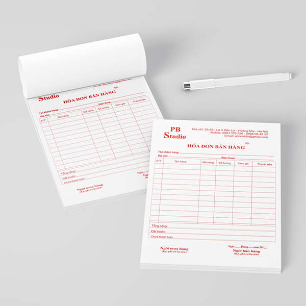 Hóa đơn bán lẻ.