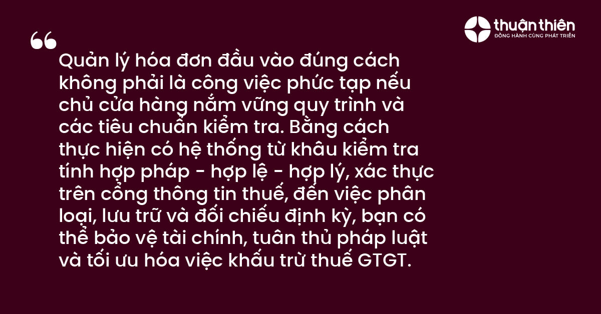 Quản lý hóa đơn đầu vào đúng cách không phải là công việc phức tạp nếu chủ cửa hàng nắm vững quy trình và các tiêu chuẩn kiểm tra.